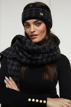 Holland Cooper Heritage Headband Grey Houndstooth Best